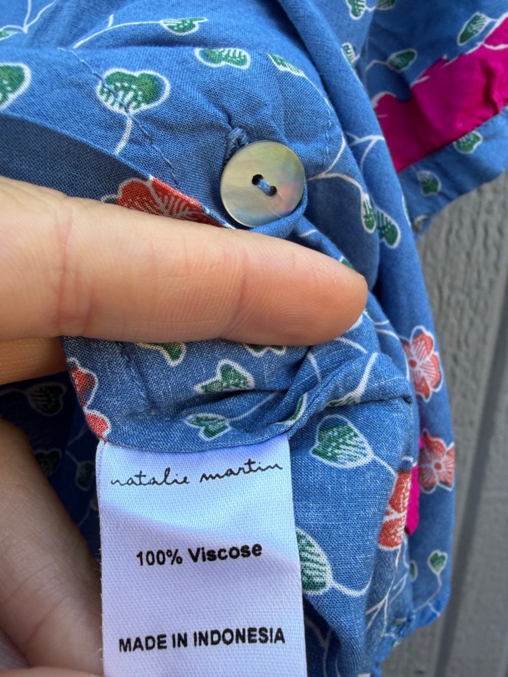 Natalie Martin Blue Floral Button-Front Women's Top Size: S - Picture 7 of 12